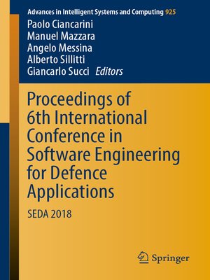 cover image of Proceedings of 6th International Conference in Software Engineering for Defence Applications